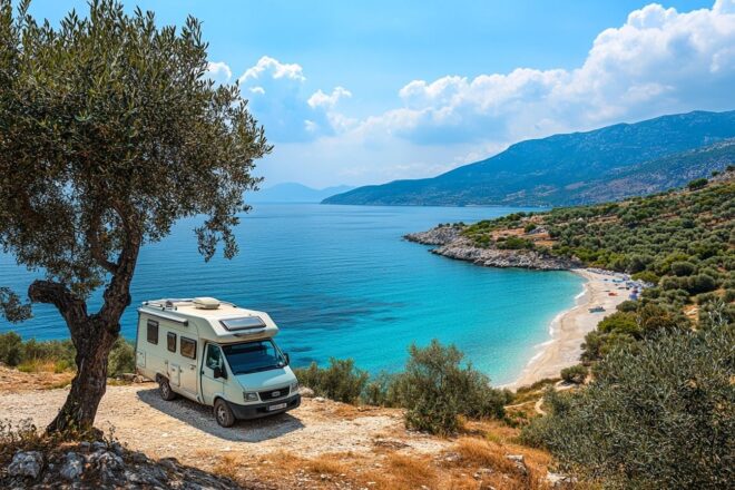 Image d'illustration. Vue scénique de camping en grèce