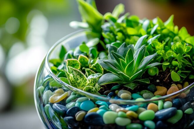 Gros plan d un terrarium diy