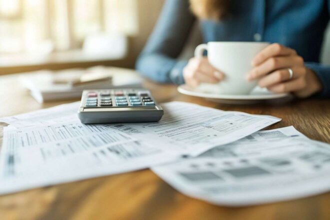 Personne inquiète examinant des relevés de compte