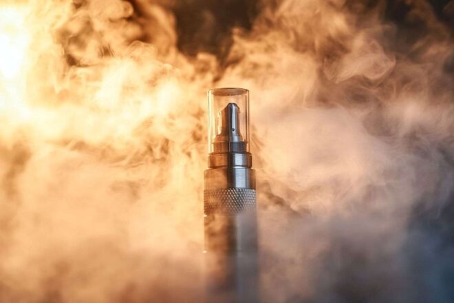 Gros plan d une cigarette électronique en vapotage