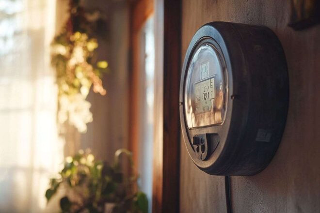 Vue latérale du compteur électrique