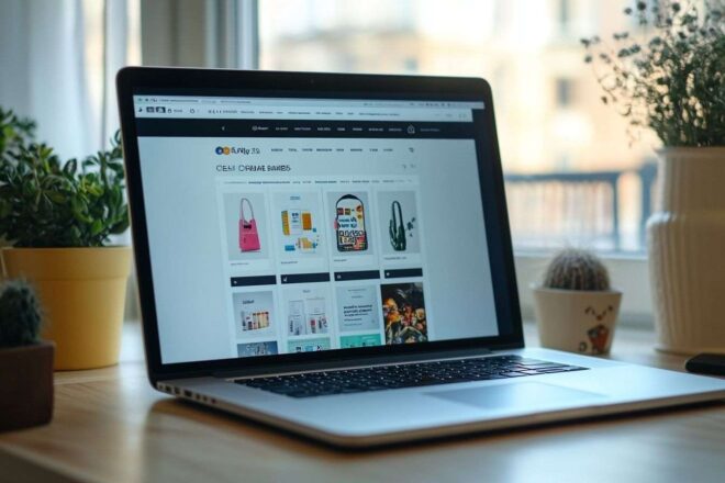 Interface moderne de site ecommerce